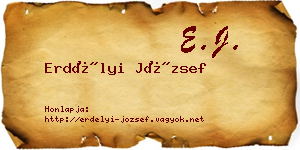 Erdélyi József névjegykártya